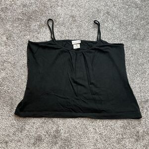 Hennes Tank Top Shirt Womens XL Black Basic Cami Sleeveless Shirt Soft Modal